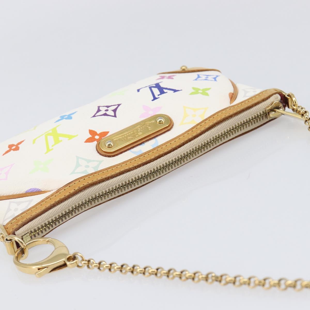 LOUIS VUITTON Monogram Multicolor Pochette Mira MM White M60096 LV Auth 200712V