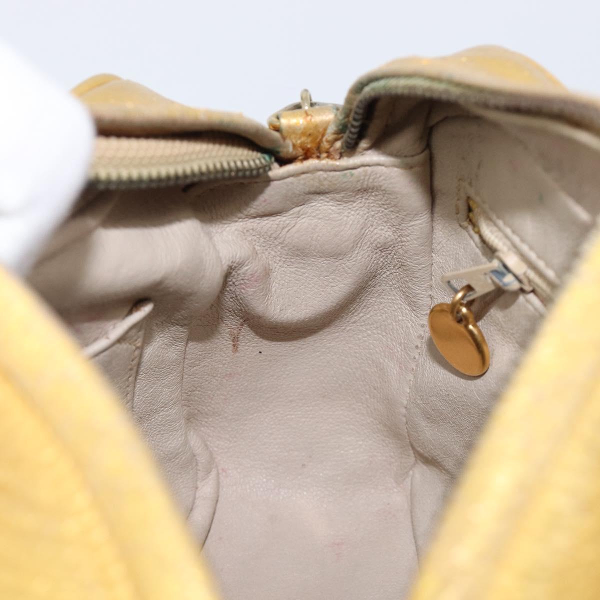 CHANEL Chain Shoulder Bag Leather Gold CC Auth 200713