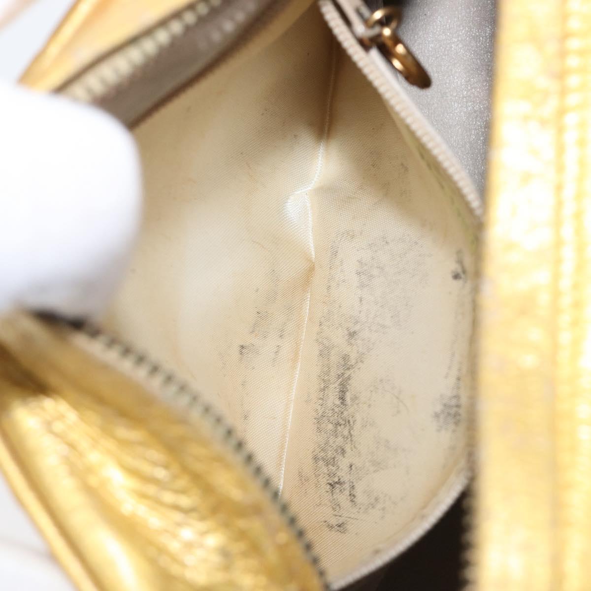 CHANEL Chain Shoulder Bag Leather Gold CC Auth 200713