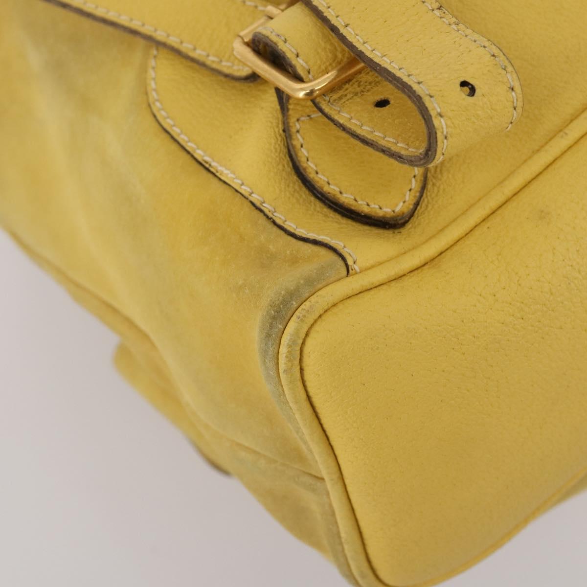 GUCCI Bamboo Backpack Suede Yellow Gold 003 58 0016 Auth 200716A
