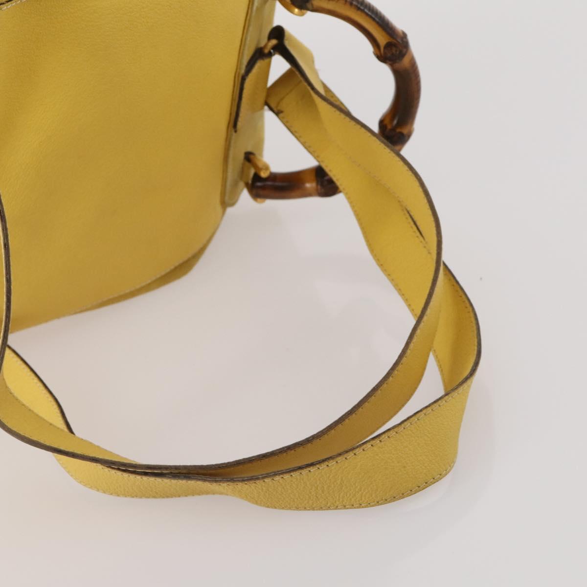 GUCCI Bamboo Backpack Suede Yellow Gold 003 58 0016 Auth 200716A