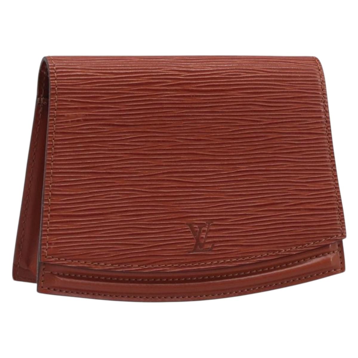 LOUIS VUITTON Epi Tilsitt Pouch Brown M52603 LV Auth 200717