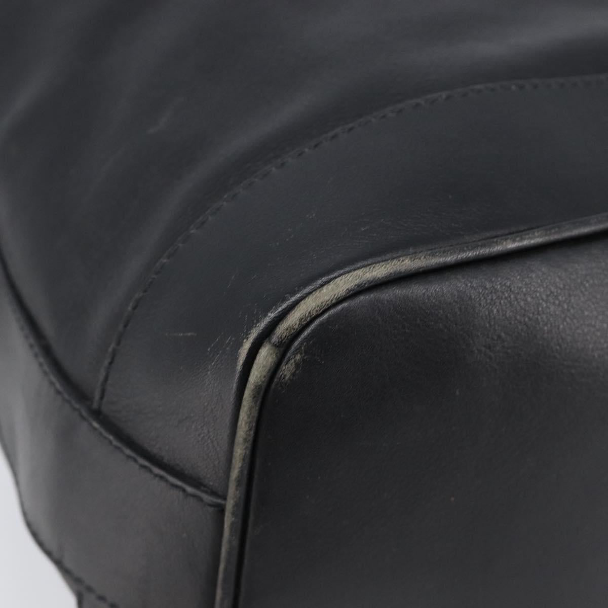 CELINE Purse Shoulder Bag Leather Black Gold Auth 200718A