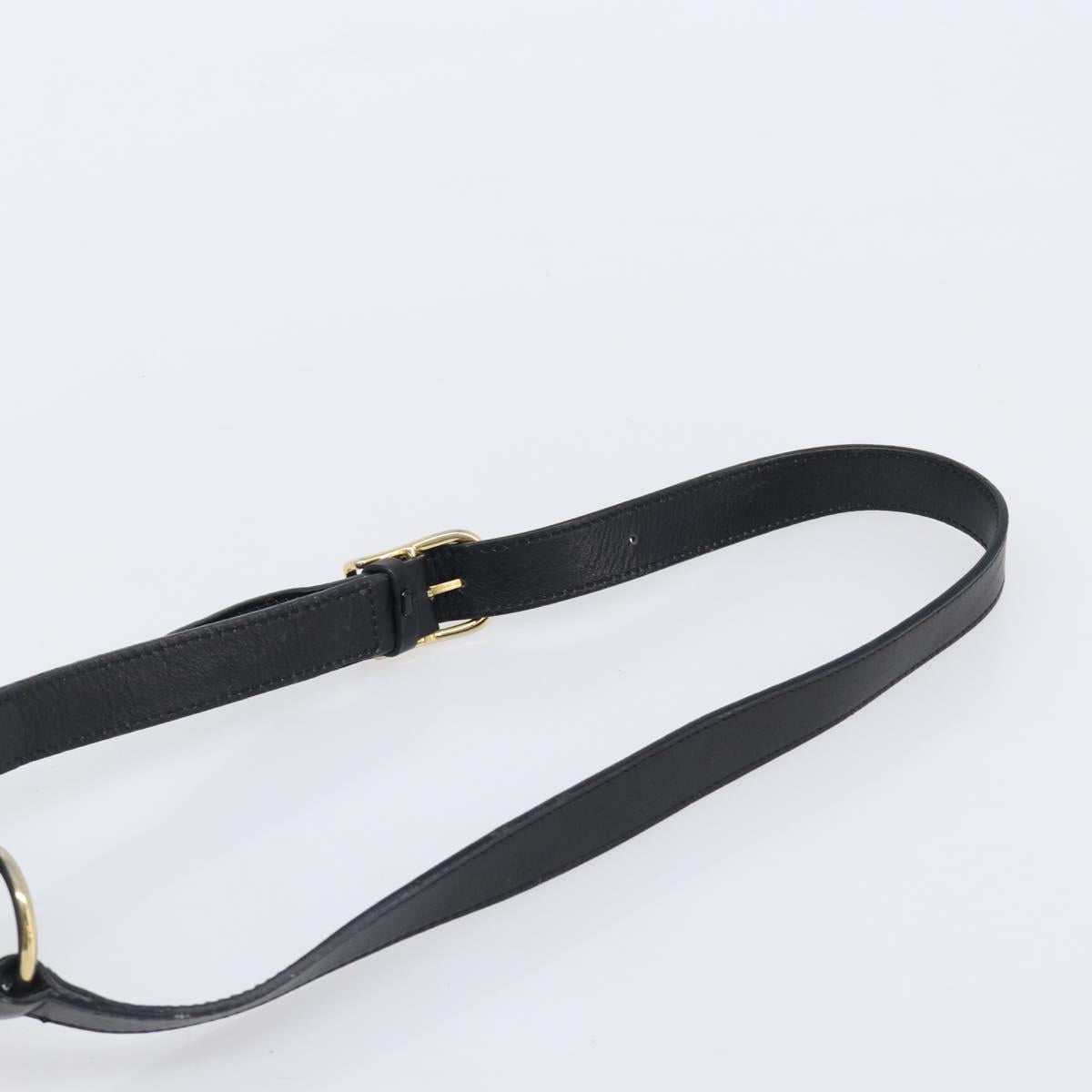 CELINE Purse Shoulder Bag Leather Black Gold Auth 200718A