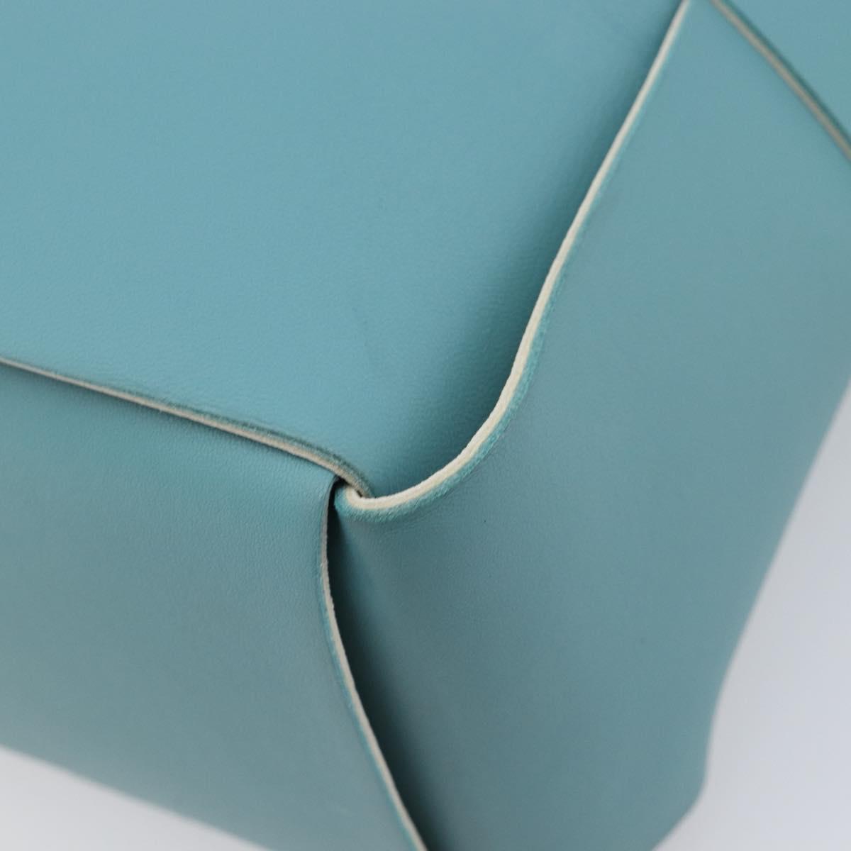 BOTTEGA VENETA MAXI INTRECCIATO Tote Bag Leather Turquoise Blue Auth 200719M