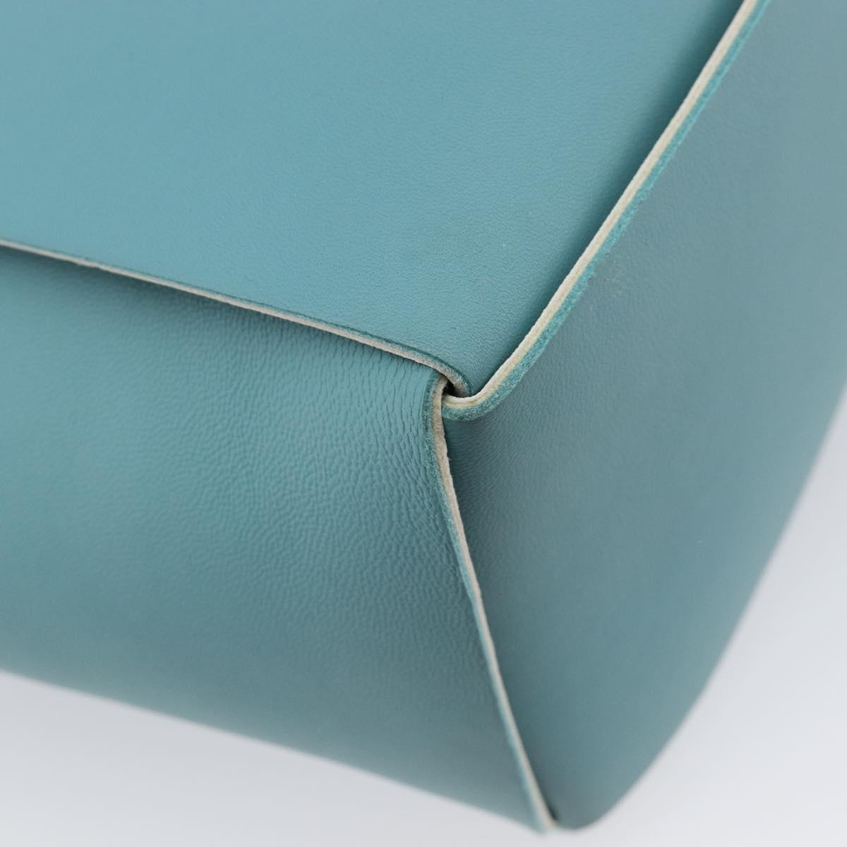 BOTTEGA VENETA MAXI INTRECCIATO Tote Bag Leather Turquoise Blue Auth 200719M