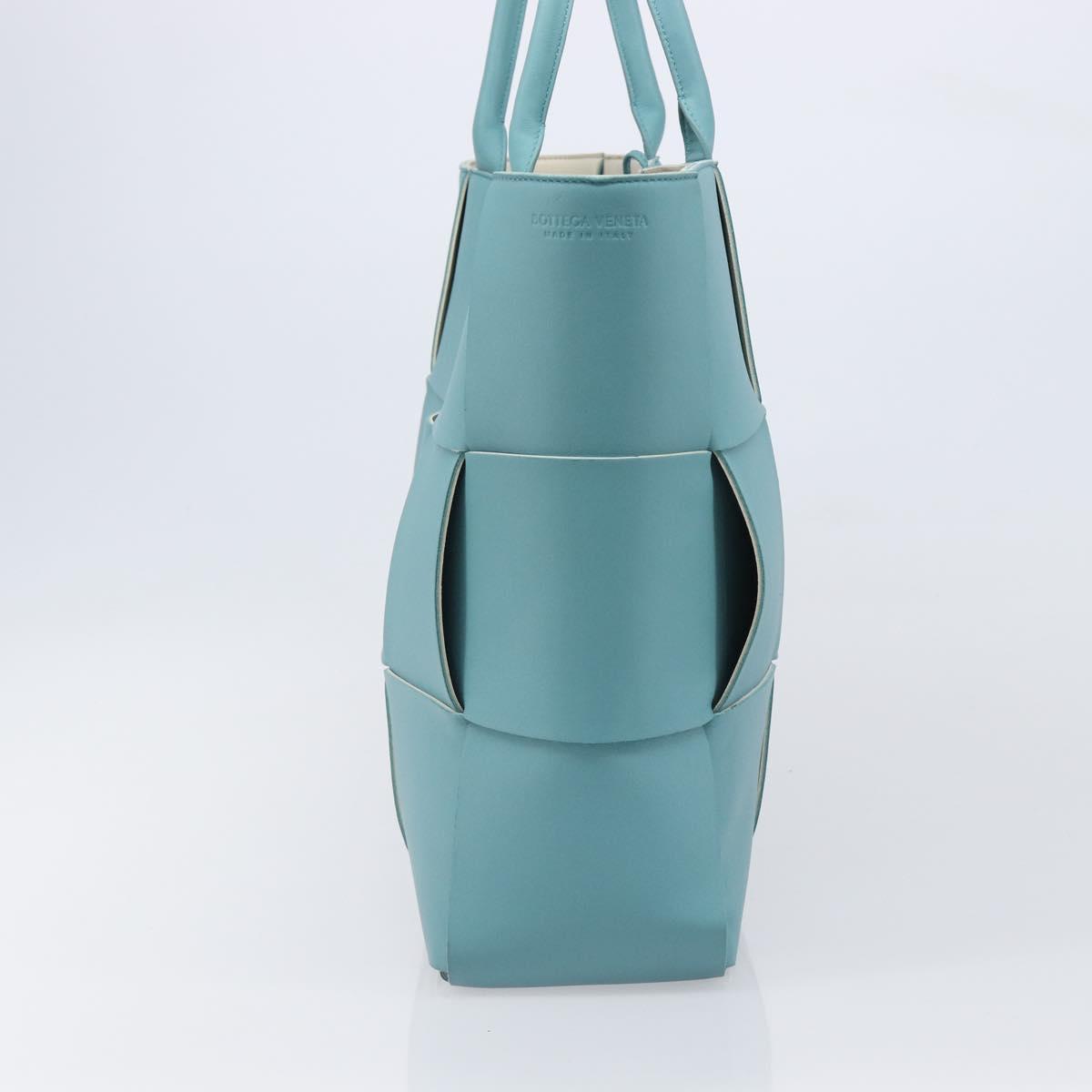 BOTTEGA VENETA MAXI INTRECCIATO Tote Bag Leather Turquoise Blue Auth 200719M