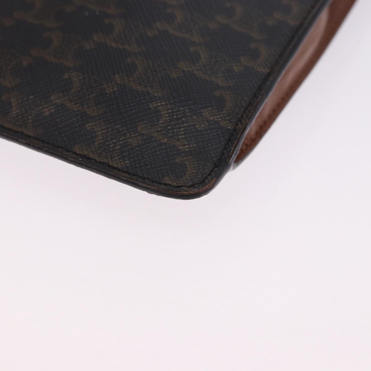 CELINE Triomphe Macadam Canvas Phone Pouch PVC Black Auth 200721