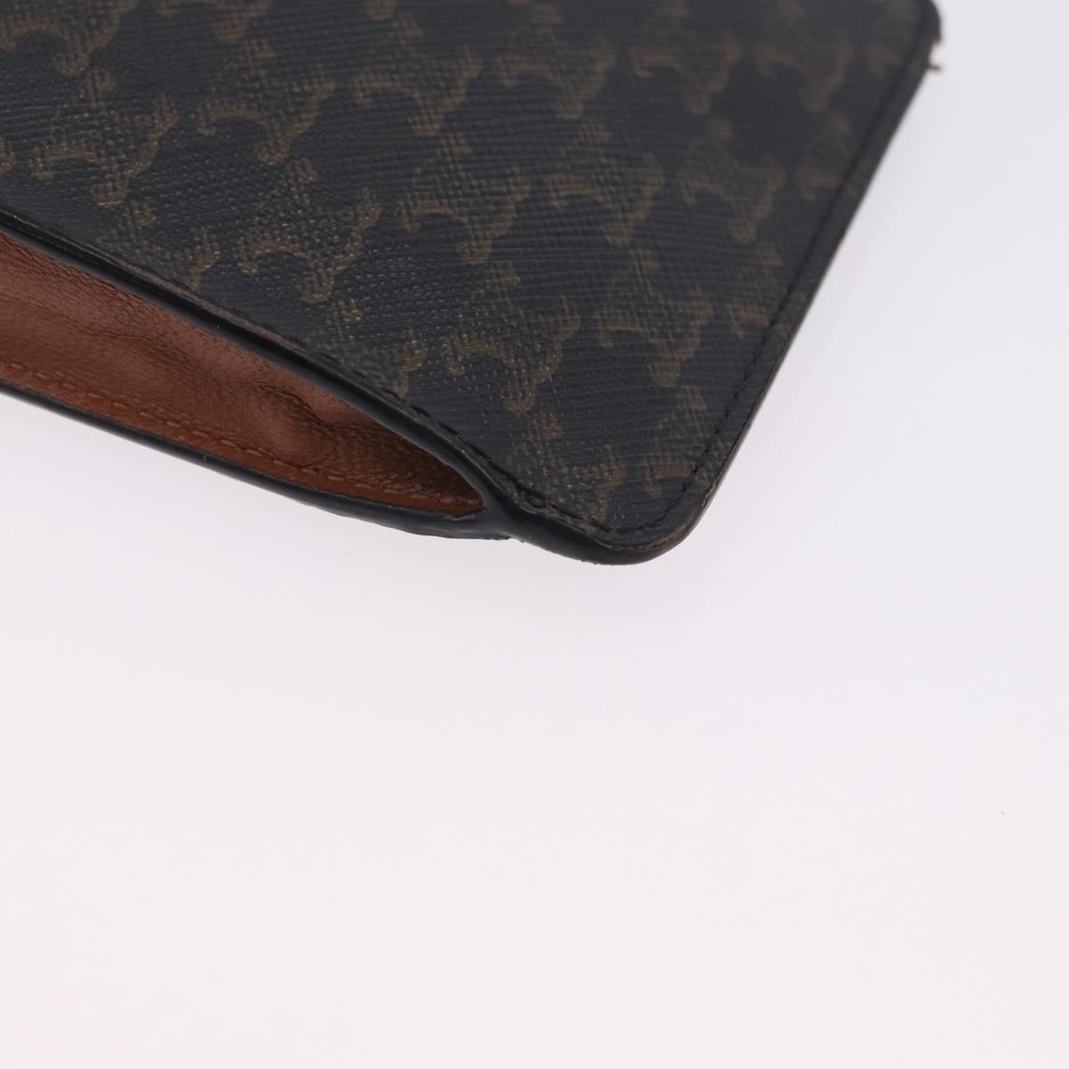 CELINE Triomphe Macadam Canvas Phone Pouch PVC Black Auth 200721