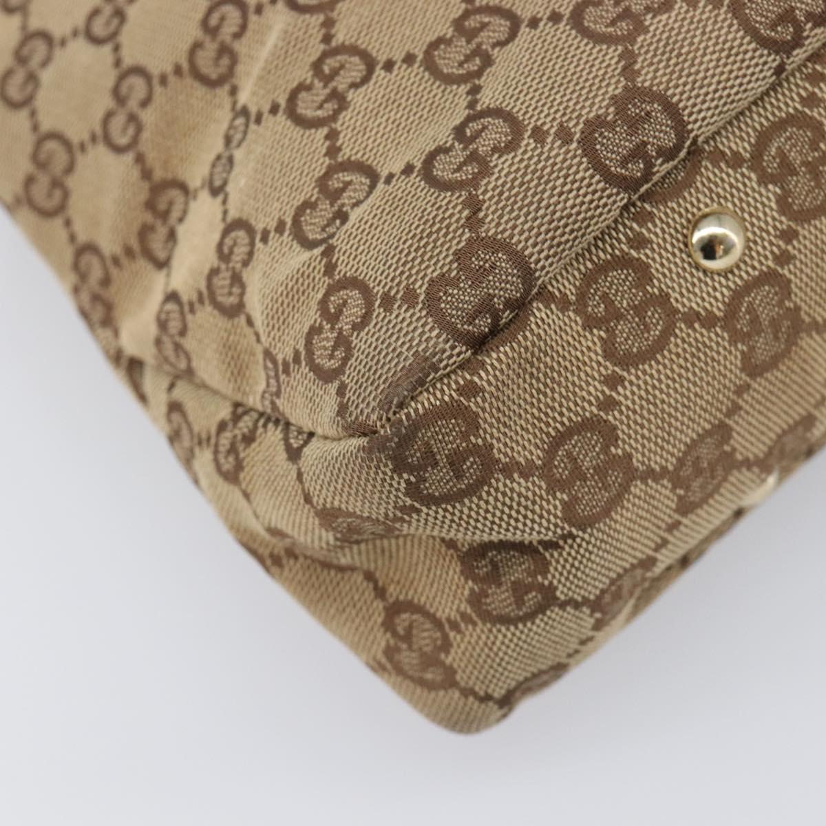GUCCI GG Canvas Hand Bag Beige Gold 131329 Auth 200723A