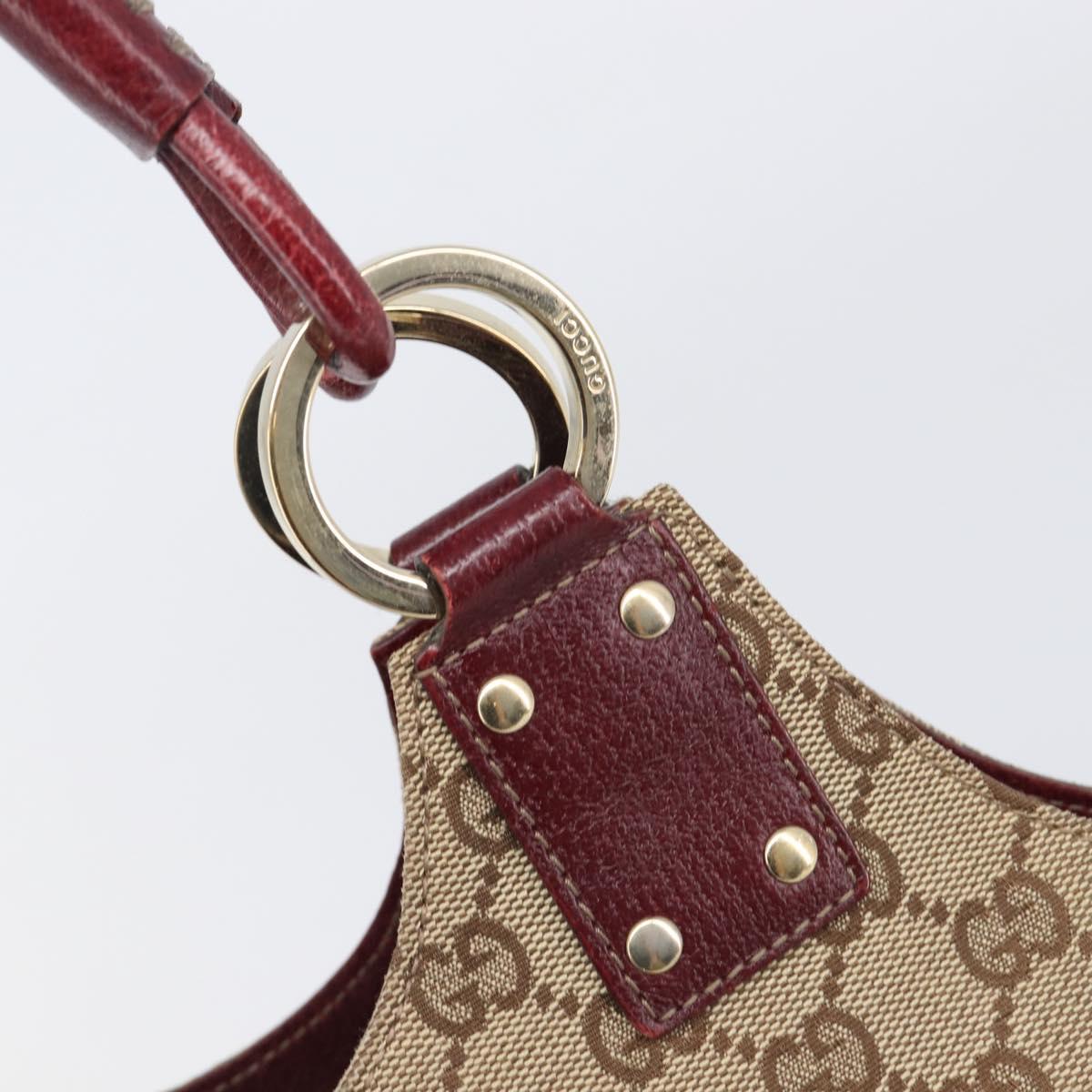 GUCCI GG Canvas Hand Bag Beige Gold 131329 Auth 200723A