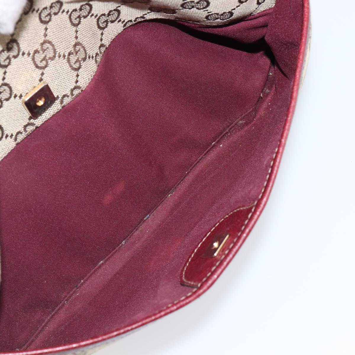 GUCCI GG Canvas Hand Bag Beige Gold 131329 Auth 200723A