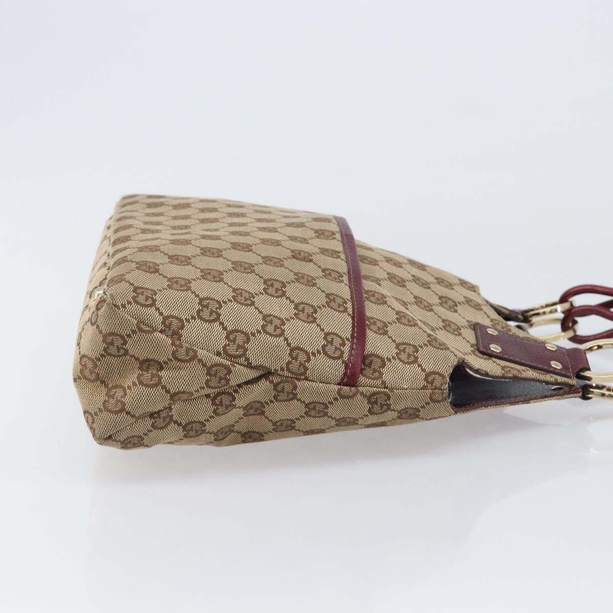 GUCCI GG Canvas Hand Bag Beige Gold 131329 Auth 200723A