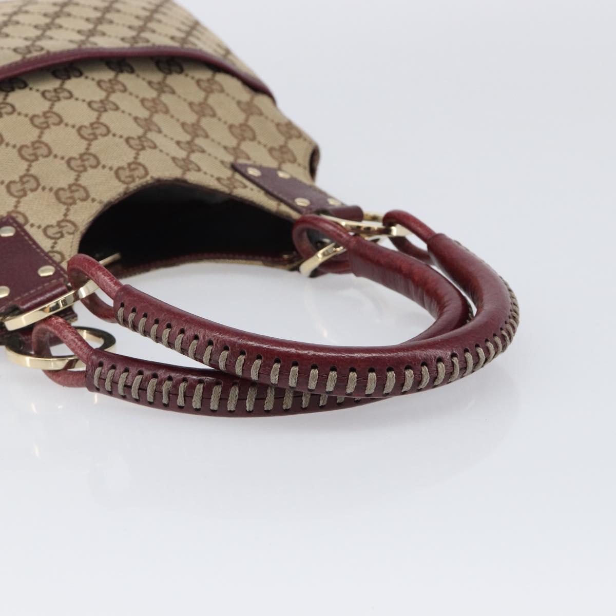 GUCCI GG Canvas Hand Bag Beige Gold 131329 Auth 200723A