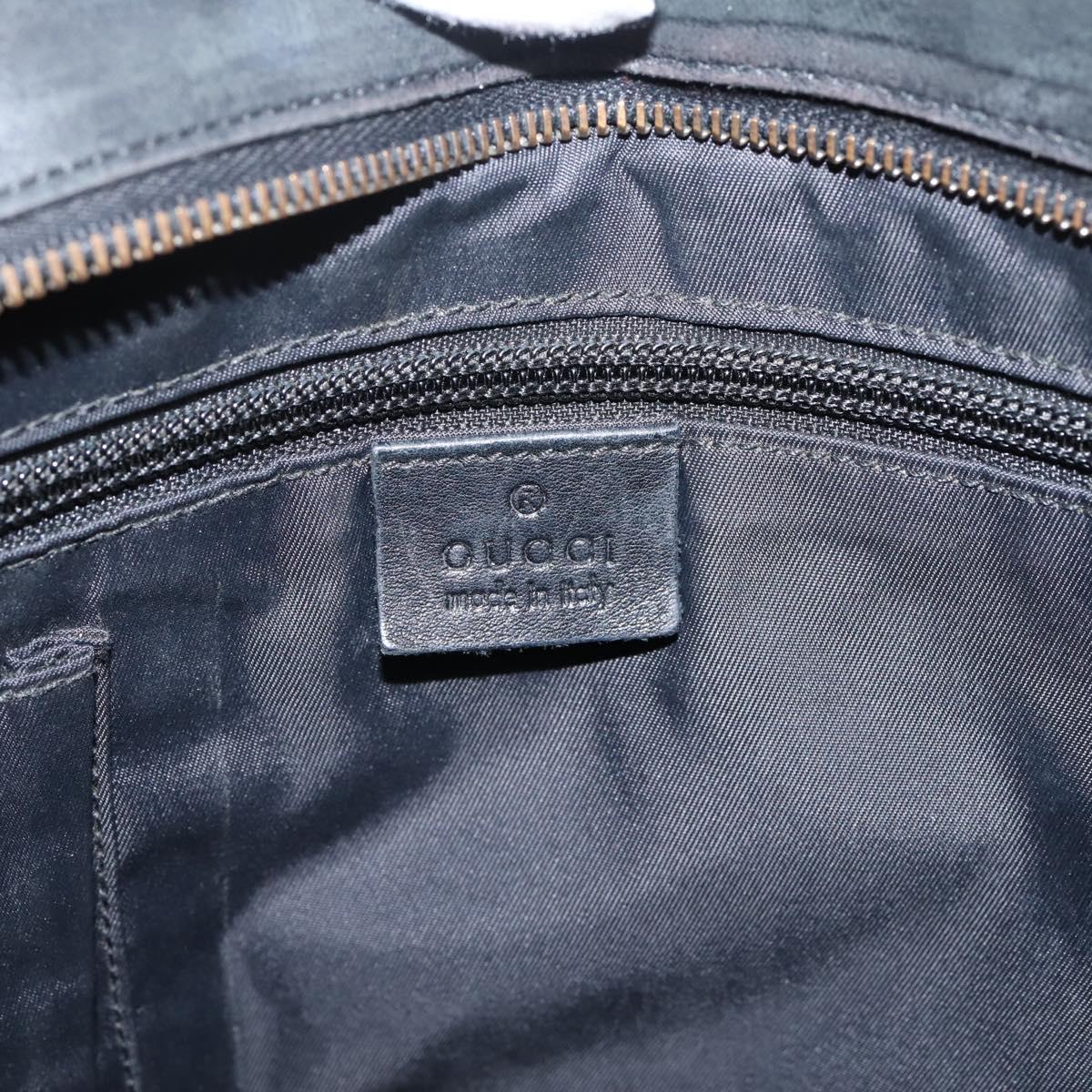 GUCCI GG Canvas Guccissima Shoulder Bag Canvas Black Silver 161822 Auth 200724