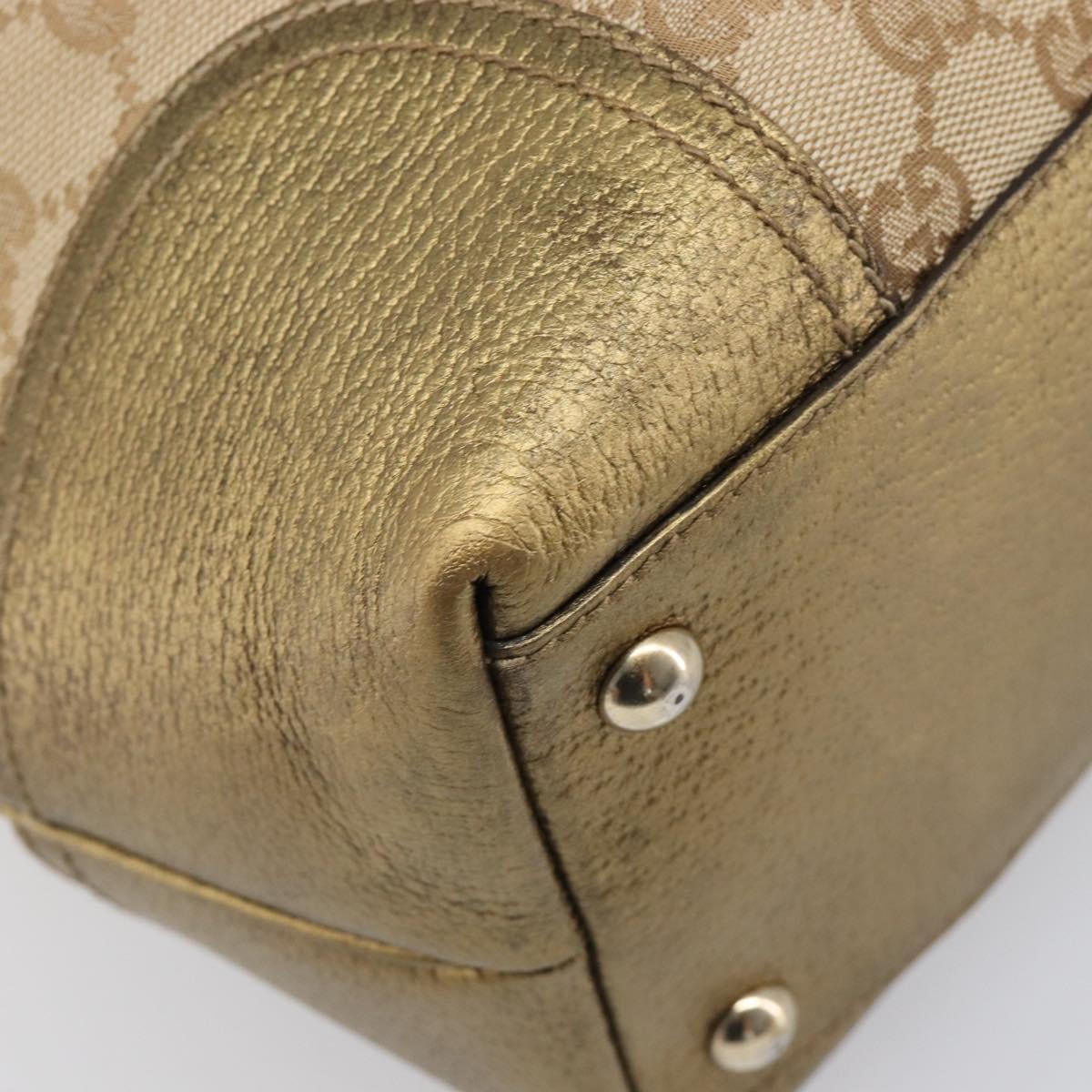 GUCCI GG Canvas Pretty Tote Bag Beige Gold 181779 Auth 200725A