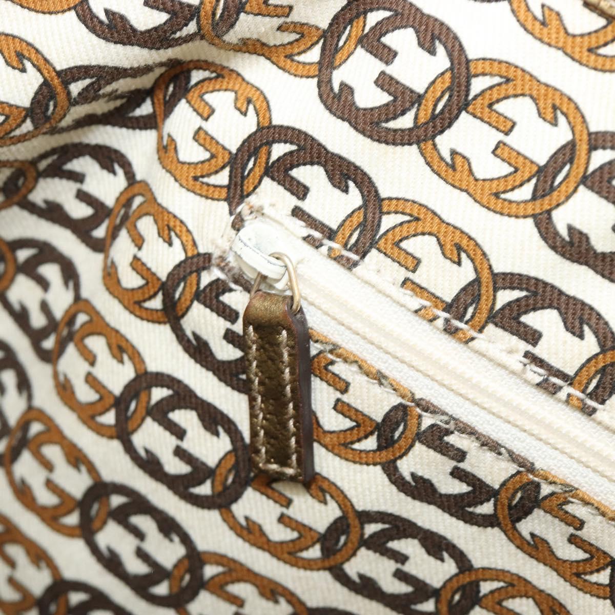 GUCCI GG Canvas Pretty Tote Bag Beige Gold 181779 Auth 200725A