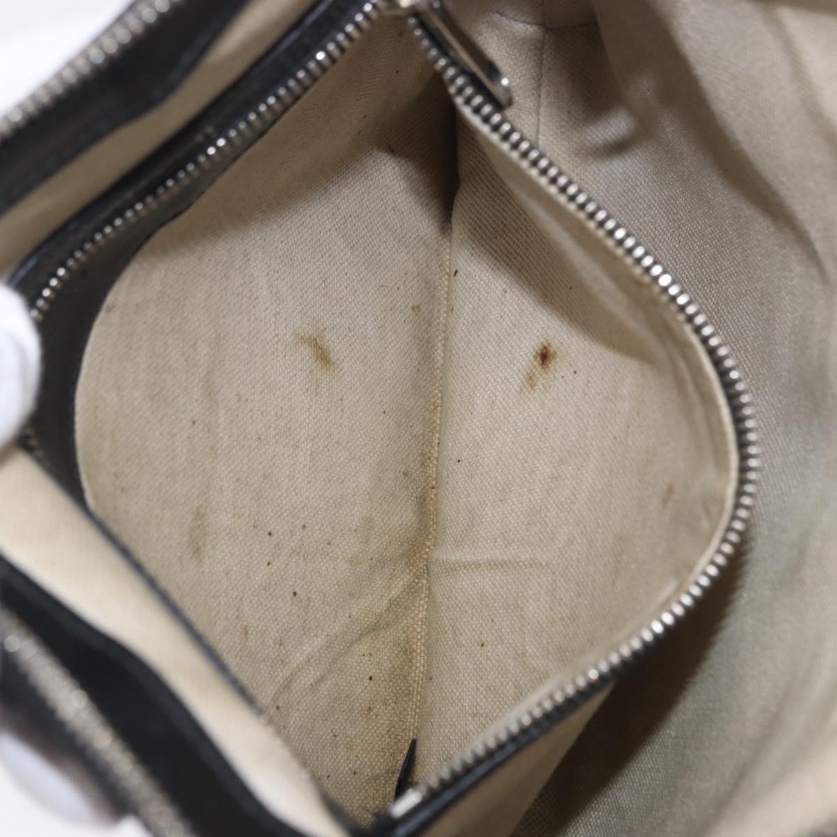 GUCCI GG Emboss Shoulder Bag Leather Black Silver 406410 Auth 200726