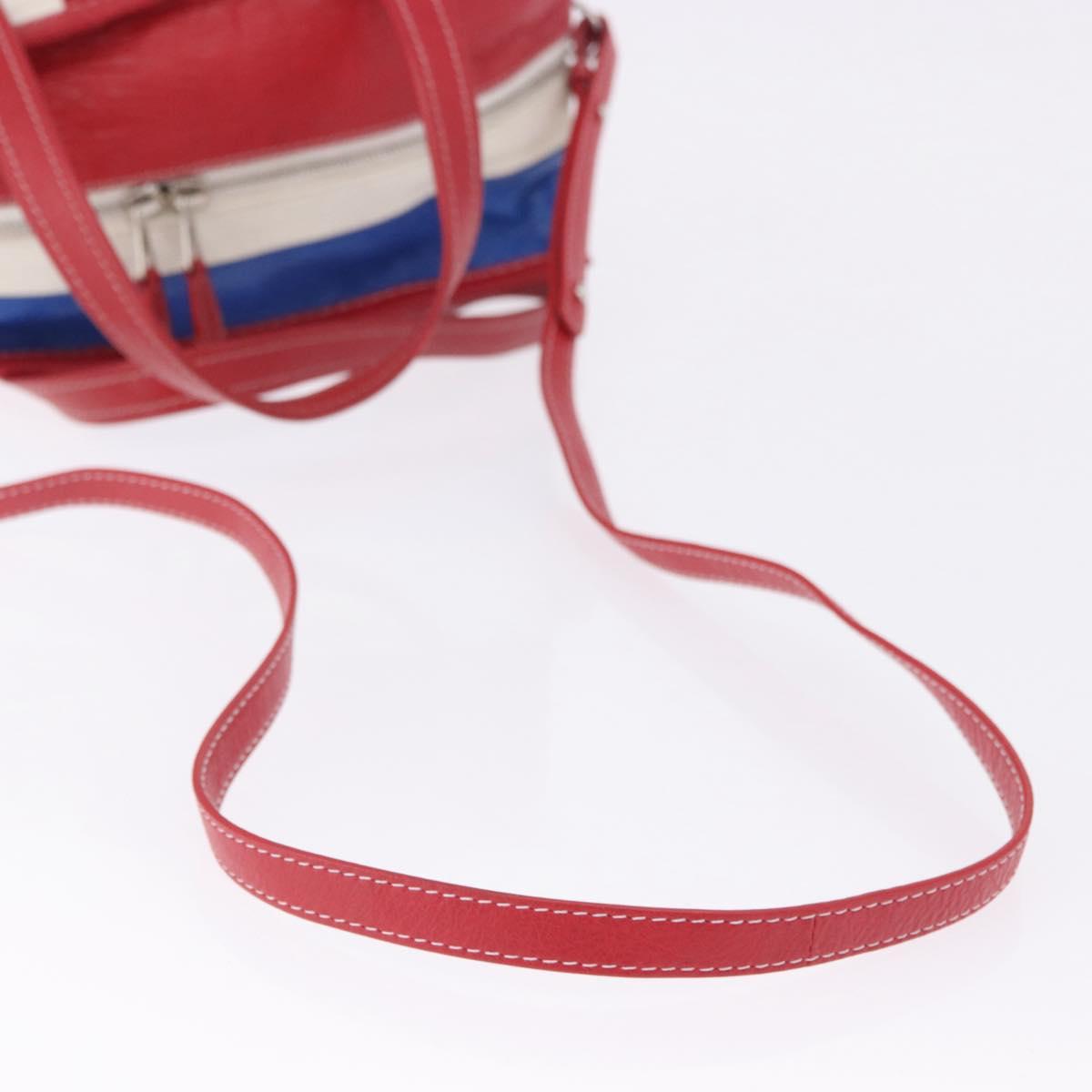 BALENCIAGA Bazaar Shopper Hand Bag Leather 2way Red Silver 443096 Auth 200727A