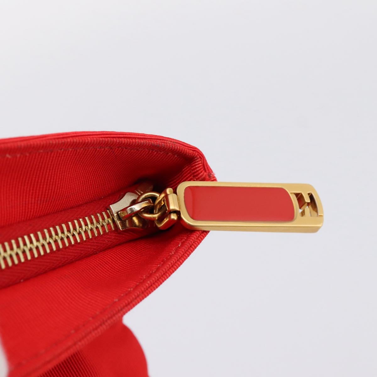 FENDI Zucca Canvas Clutch Bag Red Gold Auth 200728A