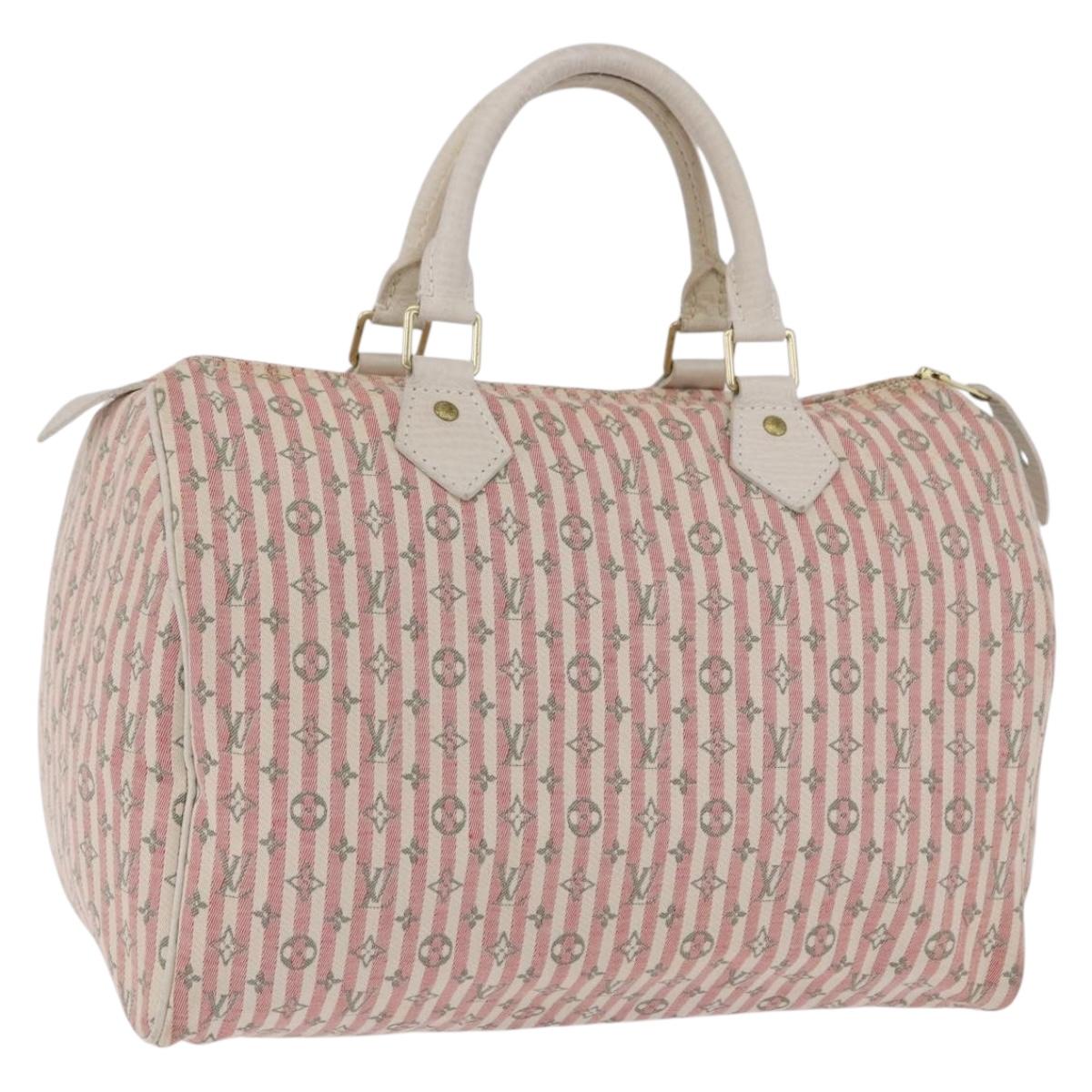 LOUIS VUITTON Mini Lin Croisette Speedy 30 Hand Bag Pink M95501 LV Auth 200729A