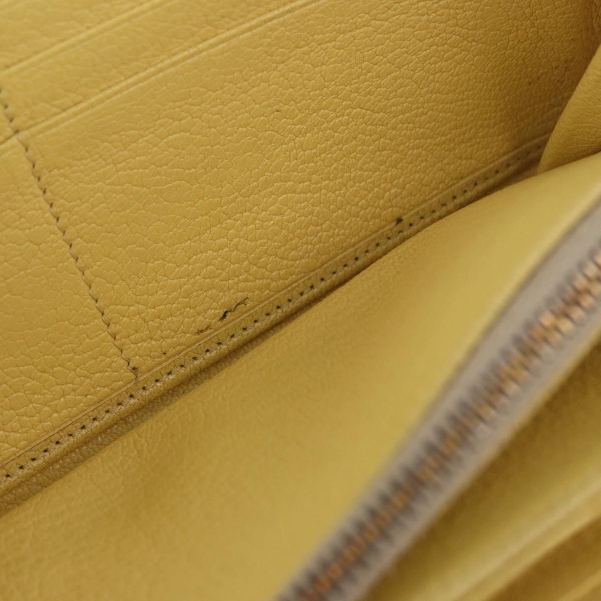 Miu Miu Long Wallet Leather Yellow Gold Auth 200735A