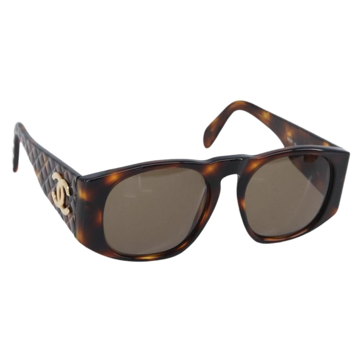 CHANEL Tortoise Pattern Sunglasses plastic Brown CC Auth 200736M