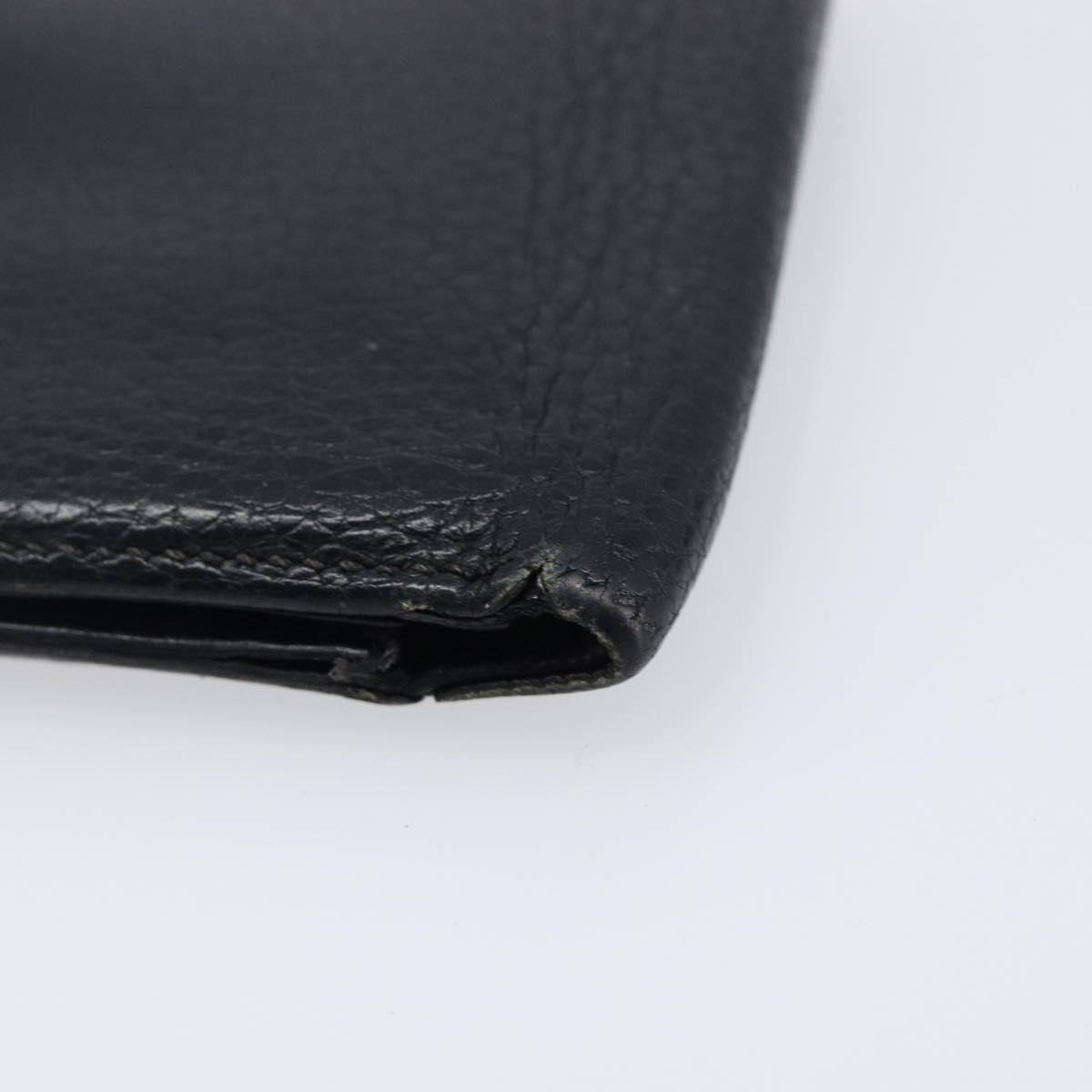 HERMES Copernicus Wallet Leather Black Auth 200737