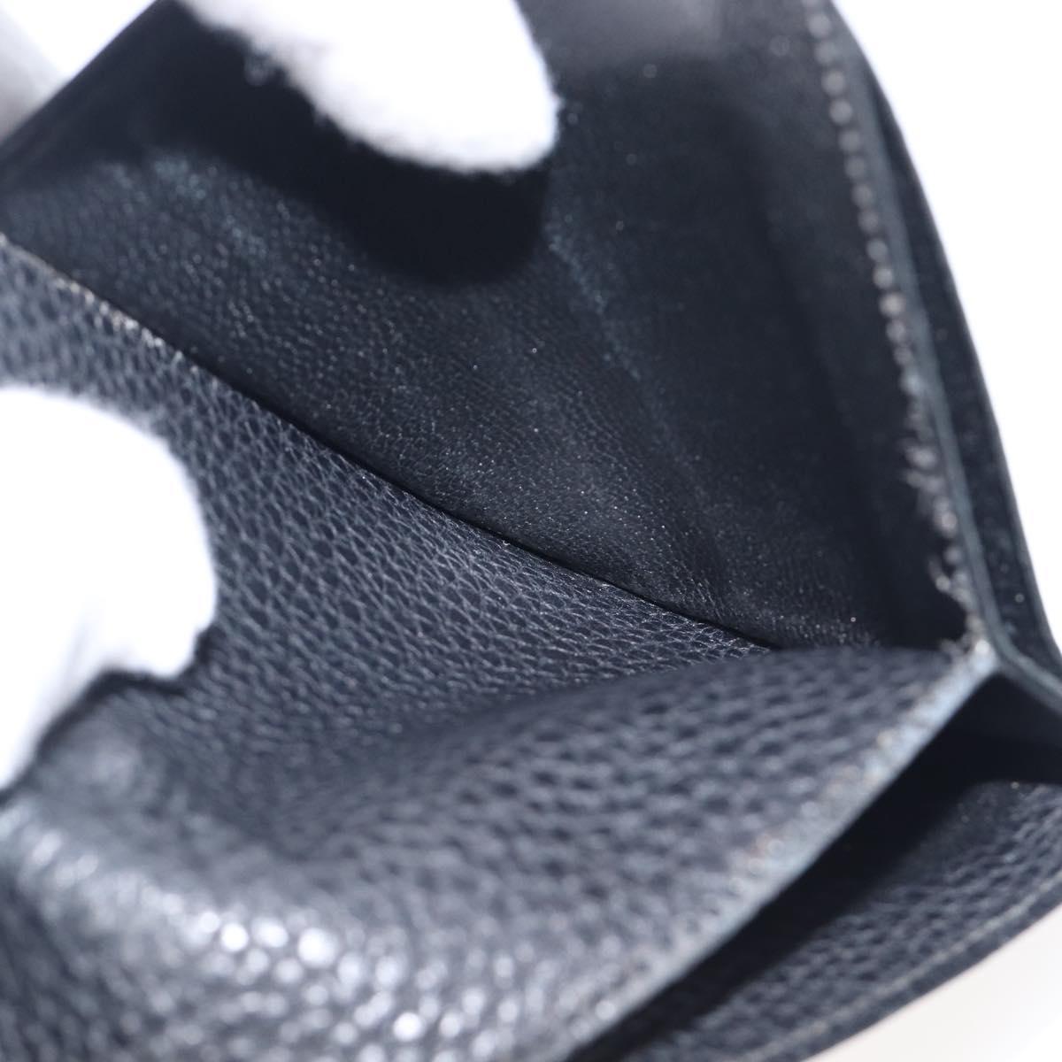 HERMES Copernicus Wallet Leather Black Auth 200737