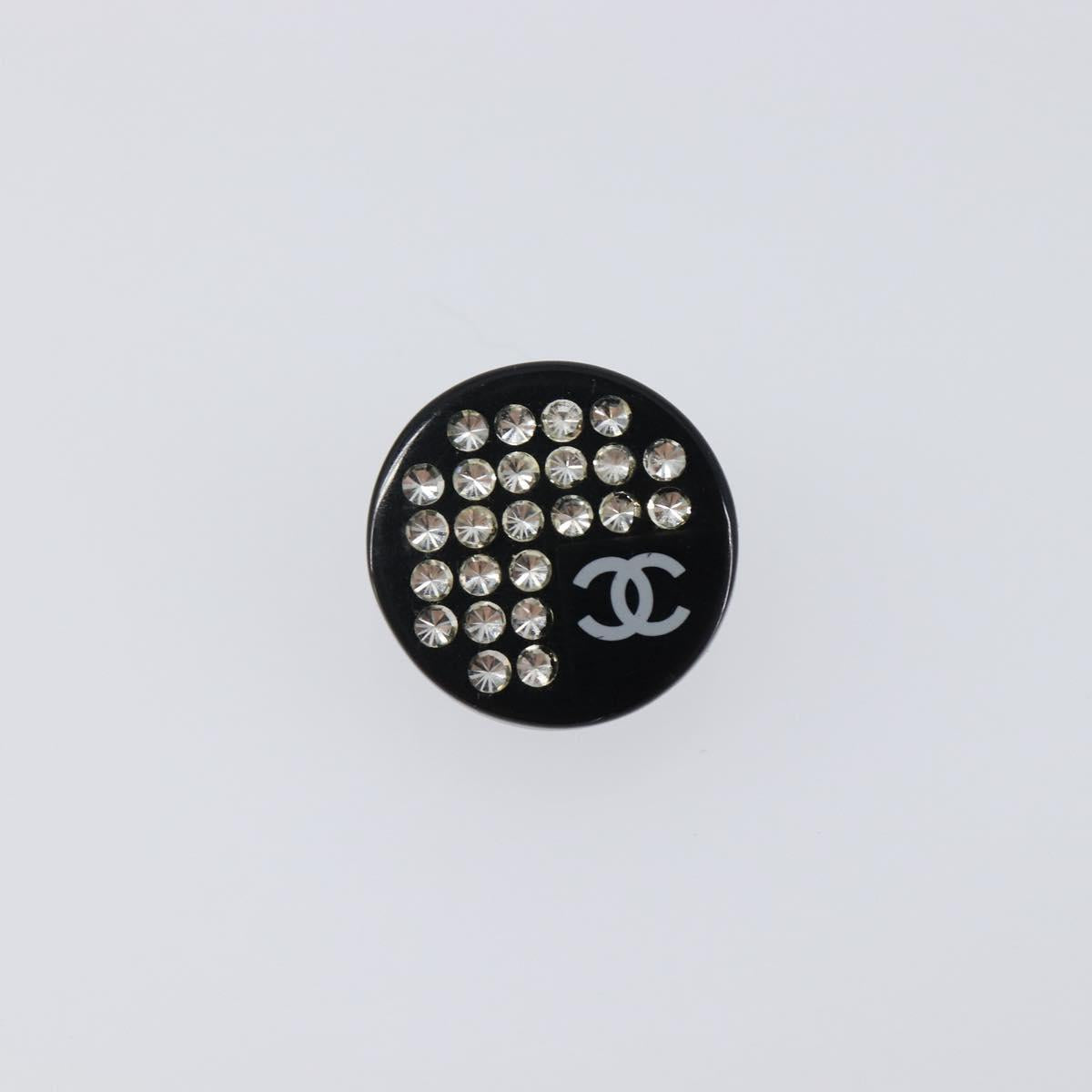 CHANEL Earring plastic Black CC Auth 200741V