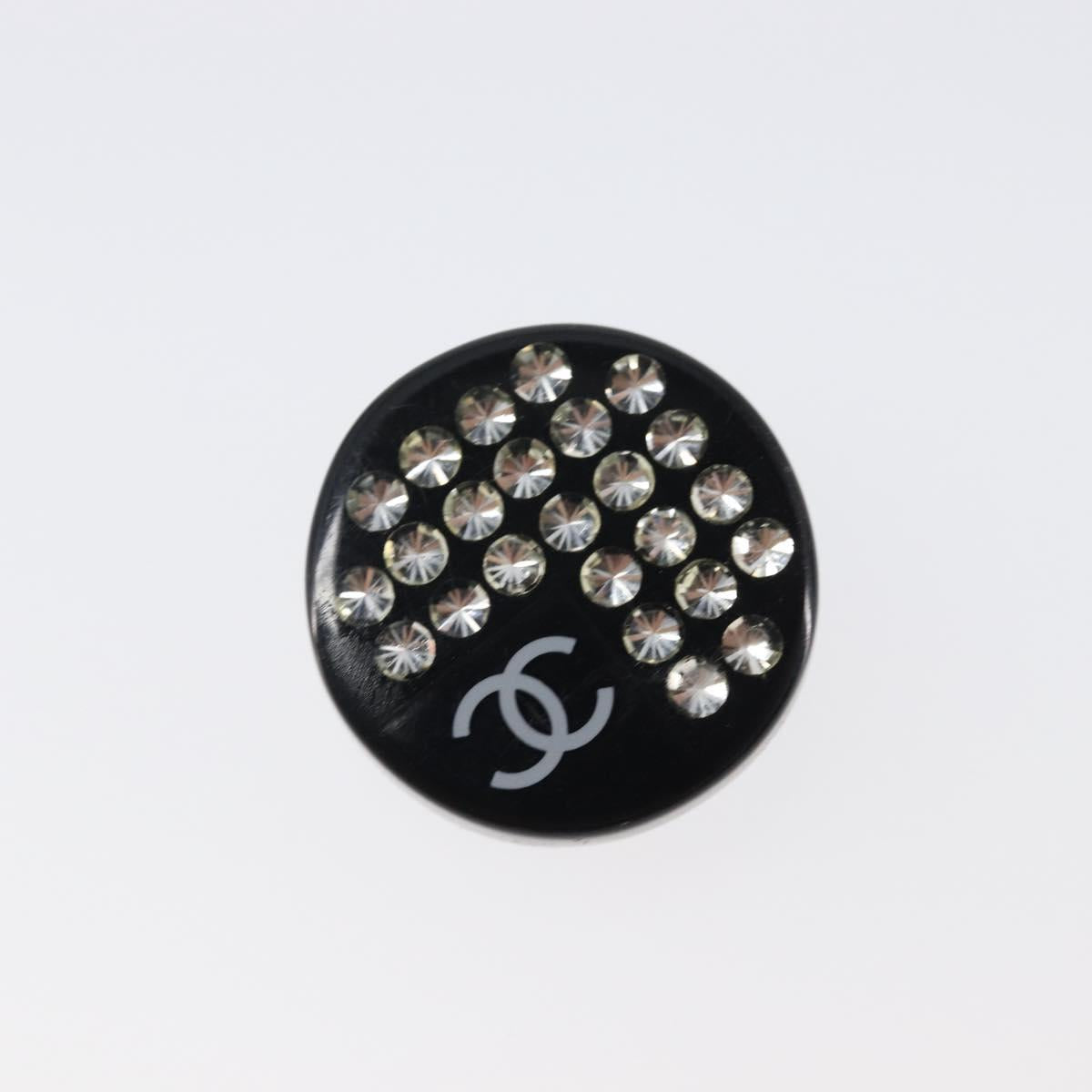 CHANEL Earring plastic Black CC Auth 200741V