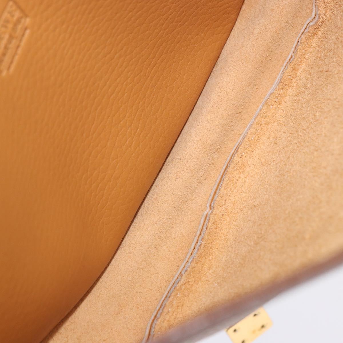 LOEWE Shoulder Bag Leather Beige Gold Auth 200744A