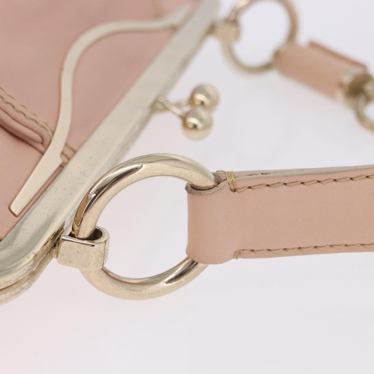 CELINE Shoulder Bag Leather Pink Gold Auth 200745V