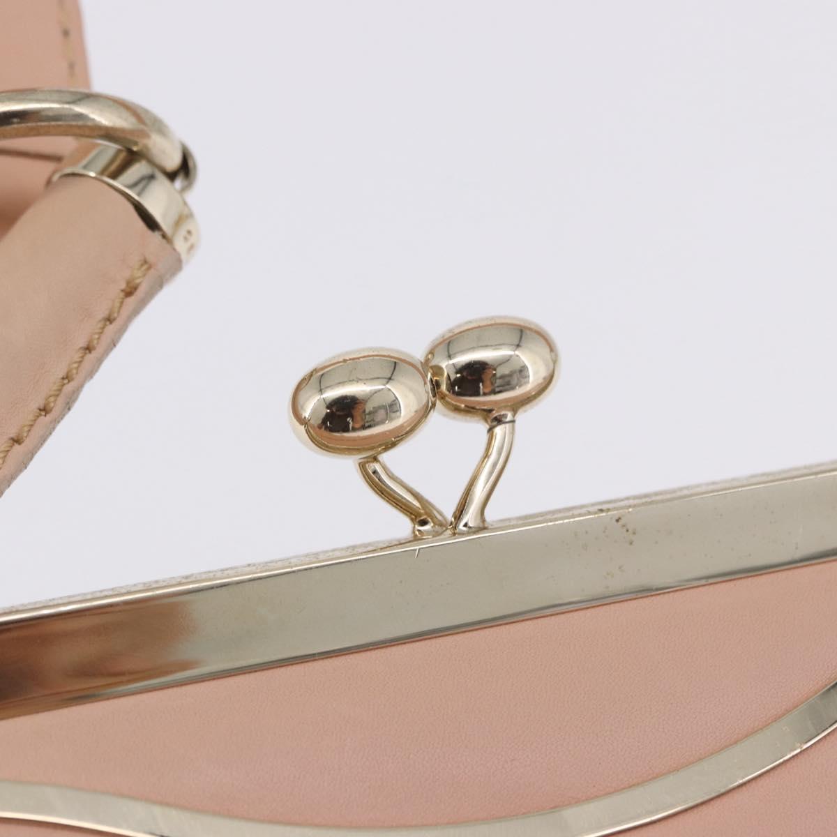 CELINE Shoulder Bag Leather Pink Gold Auth 200745V