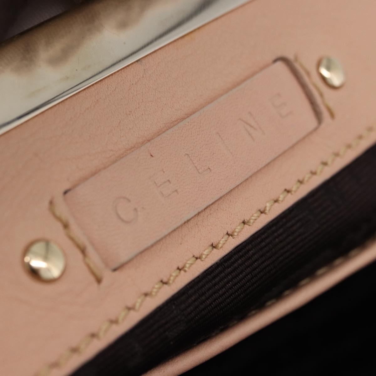 CELINE Shoulder Bag Leather Pink Gold Auth 200745V