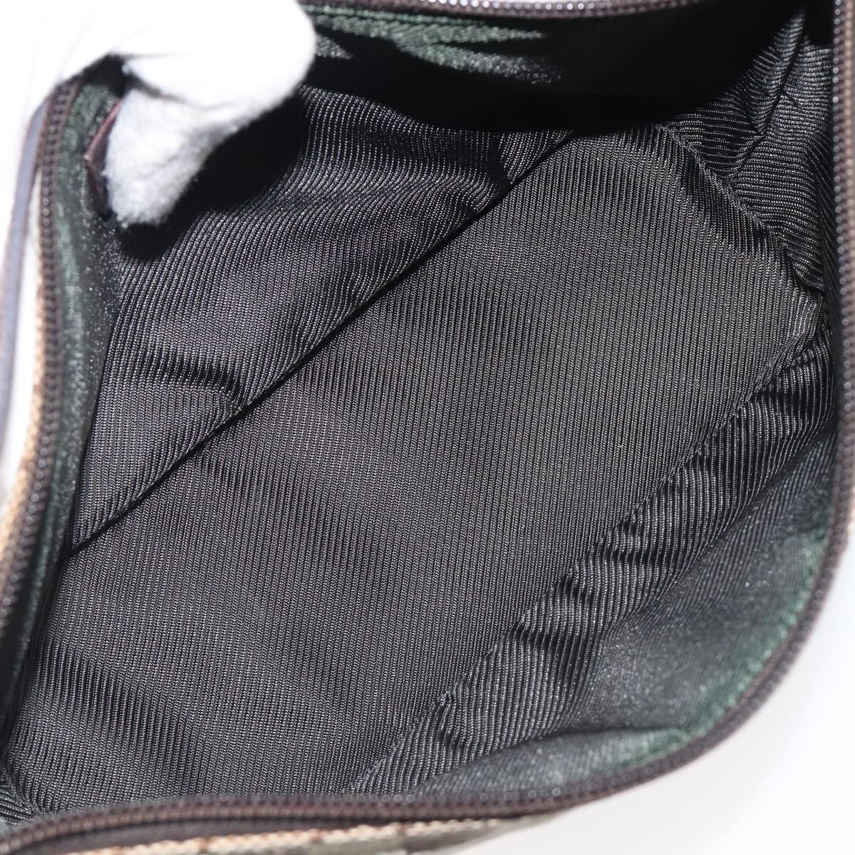 GUCCI GG Canvas Accessory Pouch Beige Silver 07198 Auth 200750V