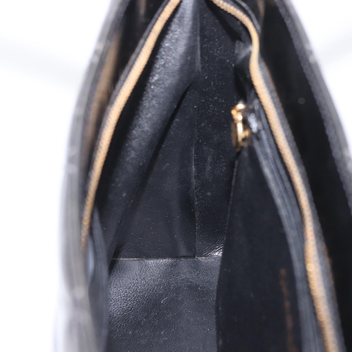 CHANEL Matelasse Reprint Tote Bag Patent Leather Black Gold CC Auth 200752