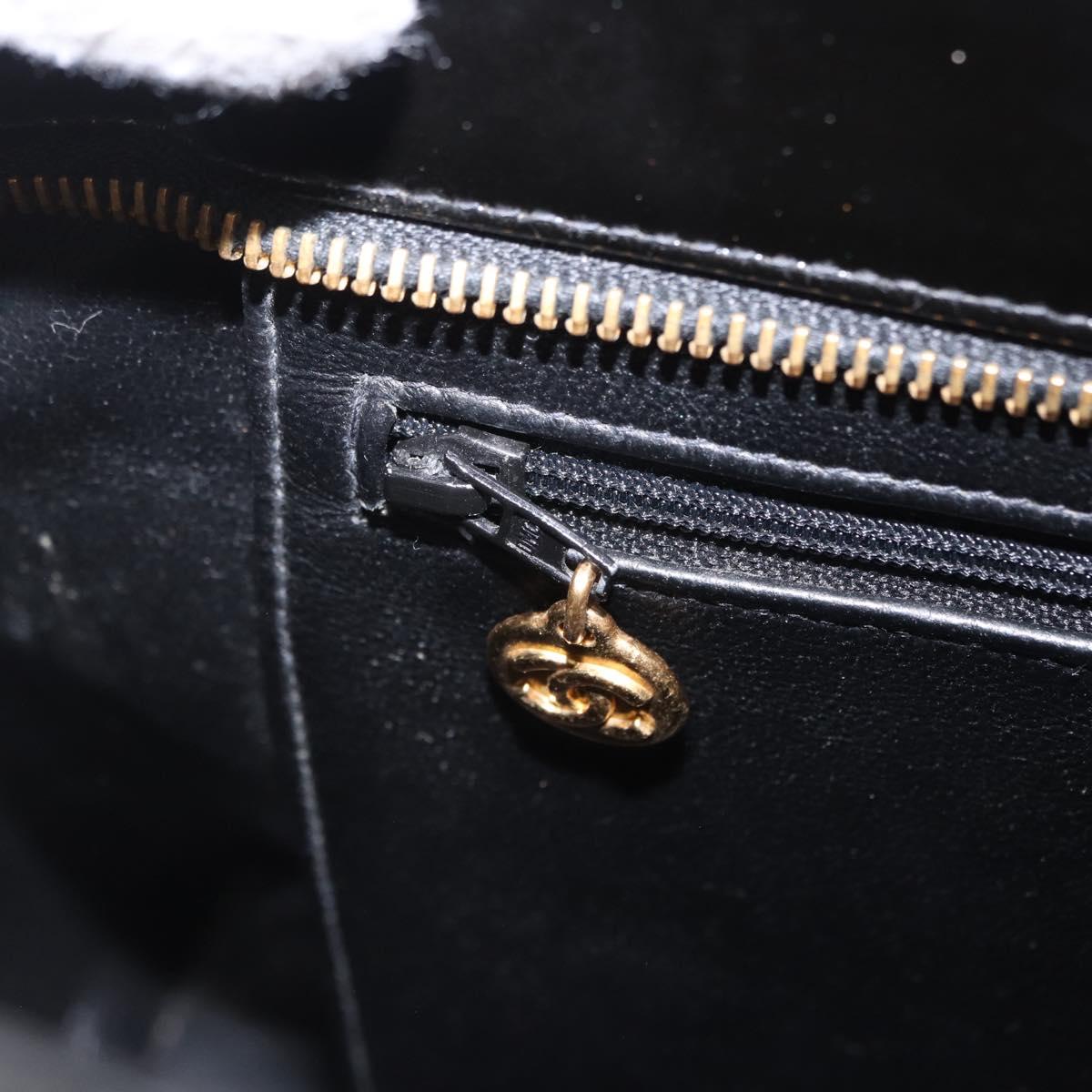 CHANEL Matelasse Reprint Tote Bag Patent Leather Black Gold CC Auth 200752