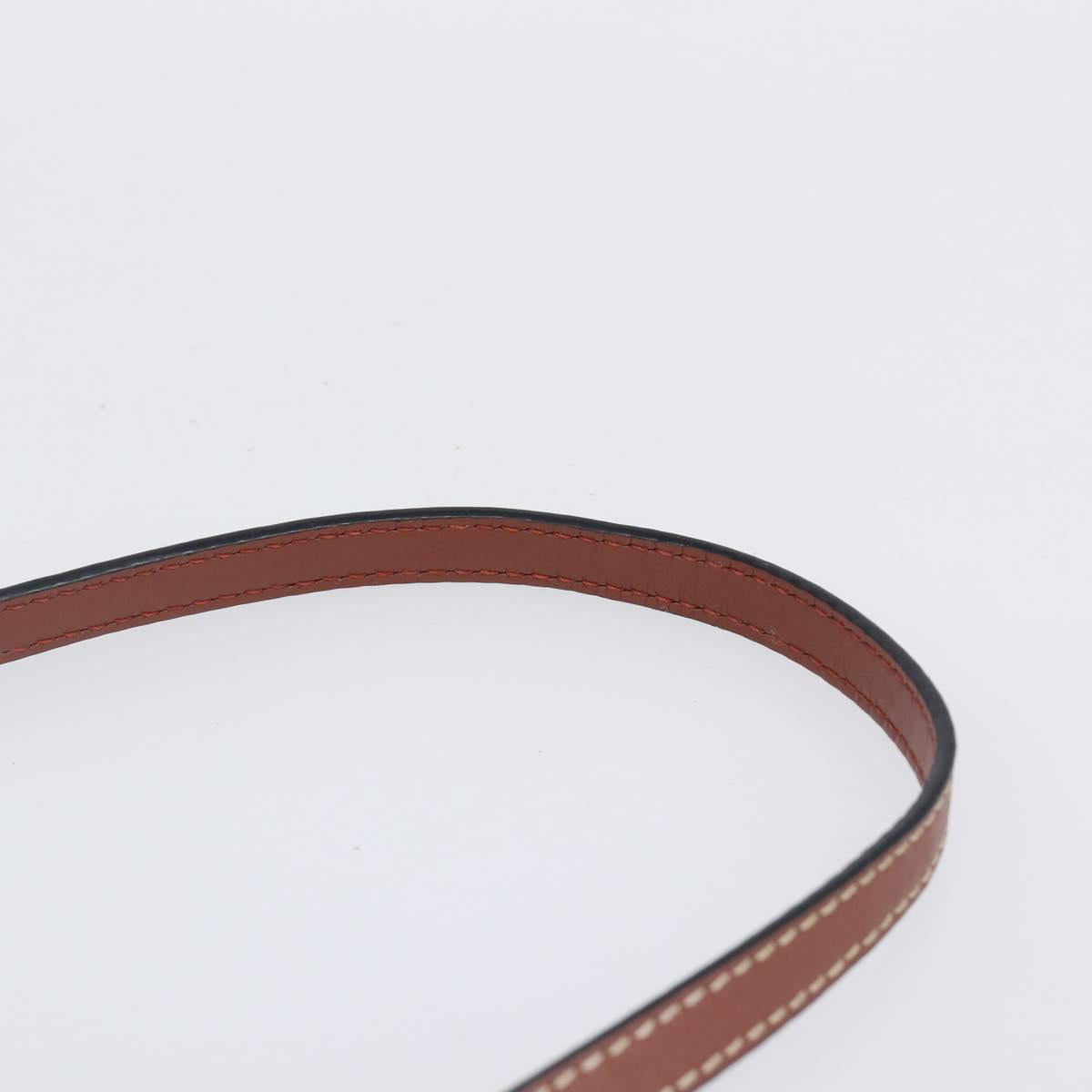 LOEWE Phone Pouch Leather Brown Gold Auth 200754