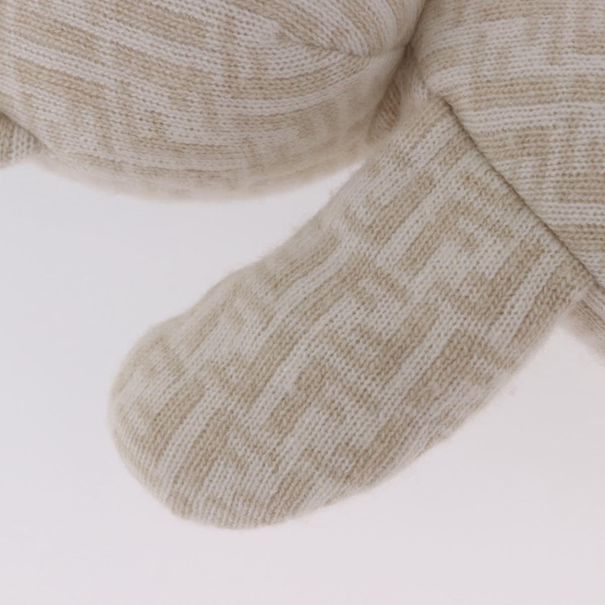 FENDI Zucca Canvas Plush Doll Knitted Fabrics Beige Auth 200757M
