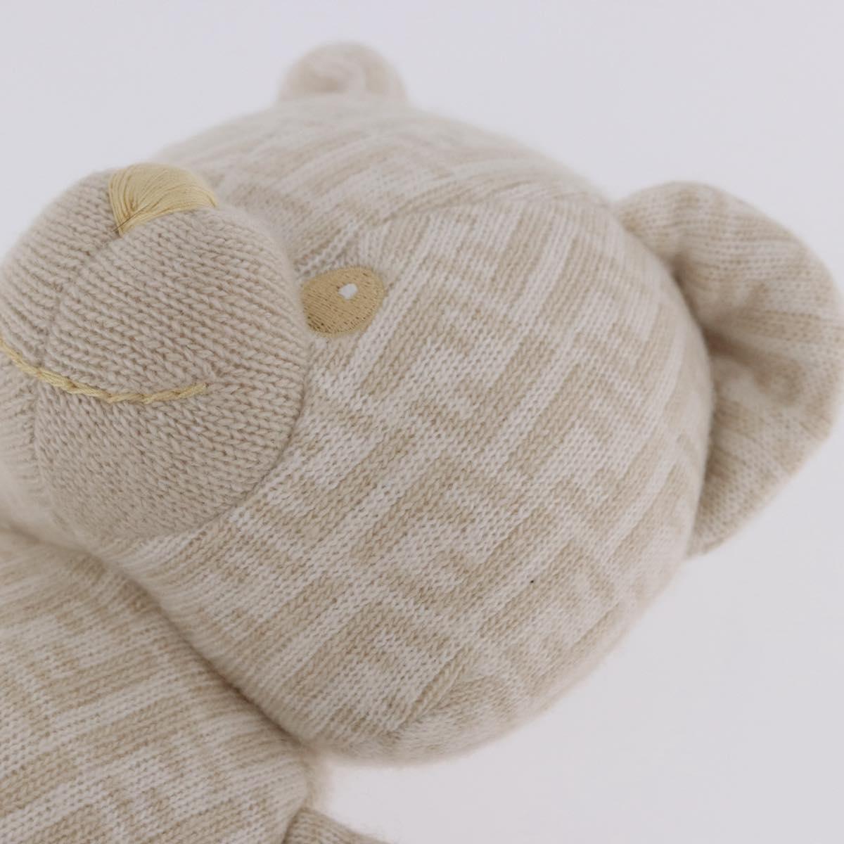 FENDI Zucca Canvas Plush Doll Knitted Fabrics Beige Auth 200757M