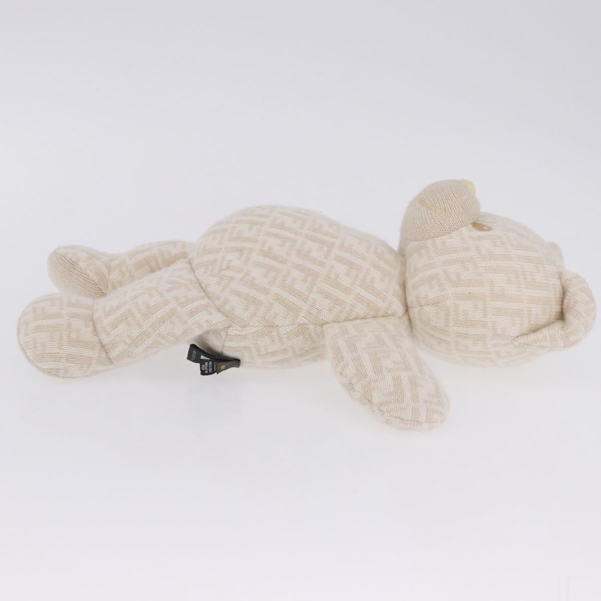 FENDI Zucca Canvas Plush Doll Knitted Fabrics Beige Auth 200757M
