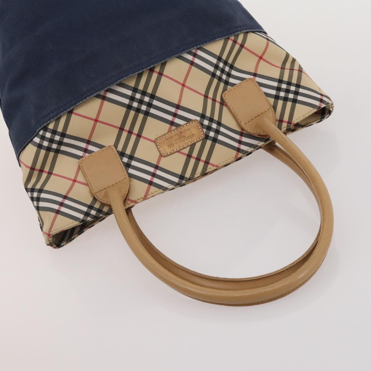 BURBERRY Nova Check Hand Bag Canvas nylon 4 Set Beige Brown Auth 200759