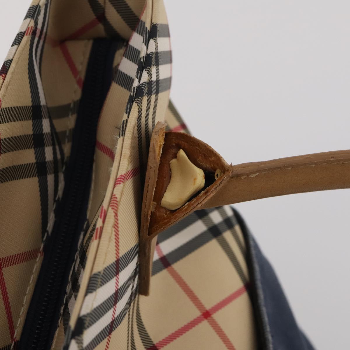 BURBERRY Nova Check Hand Bag Canvas nylon 4 Set Beige Brown Auth 200759