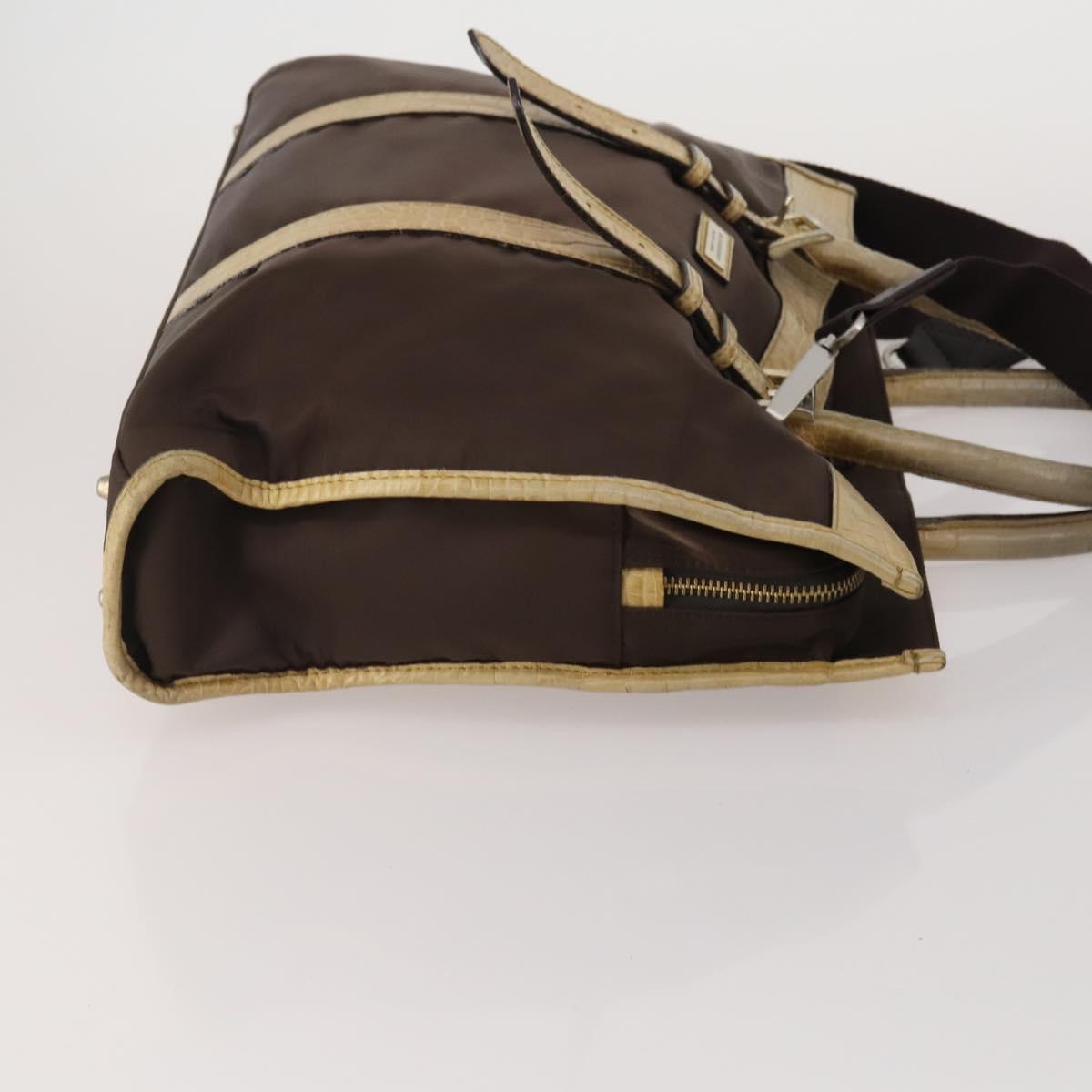 BURBERRY Nova Check Hand Bag Canvas nylon 4 Set Beige Brown Auth 200759