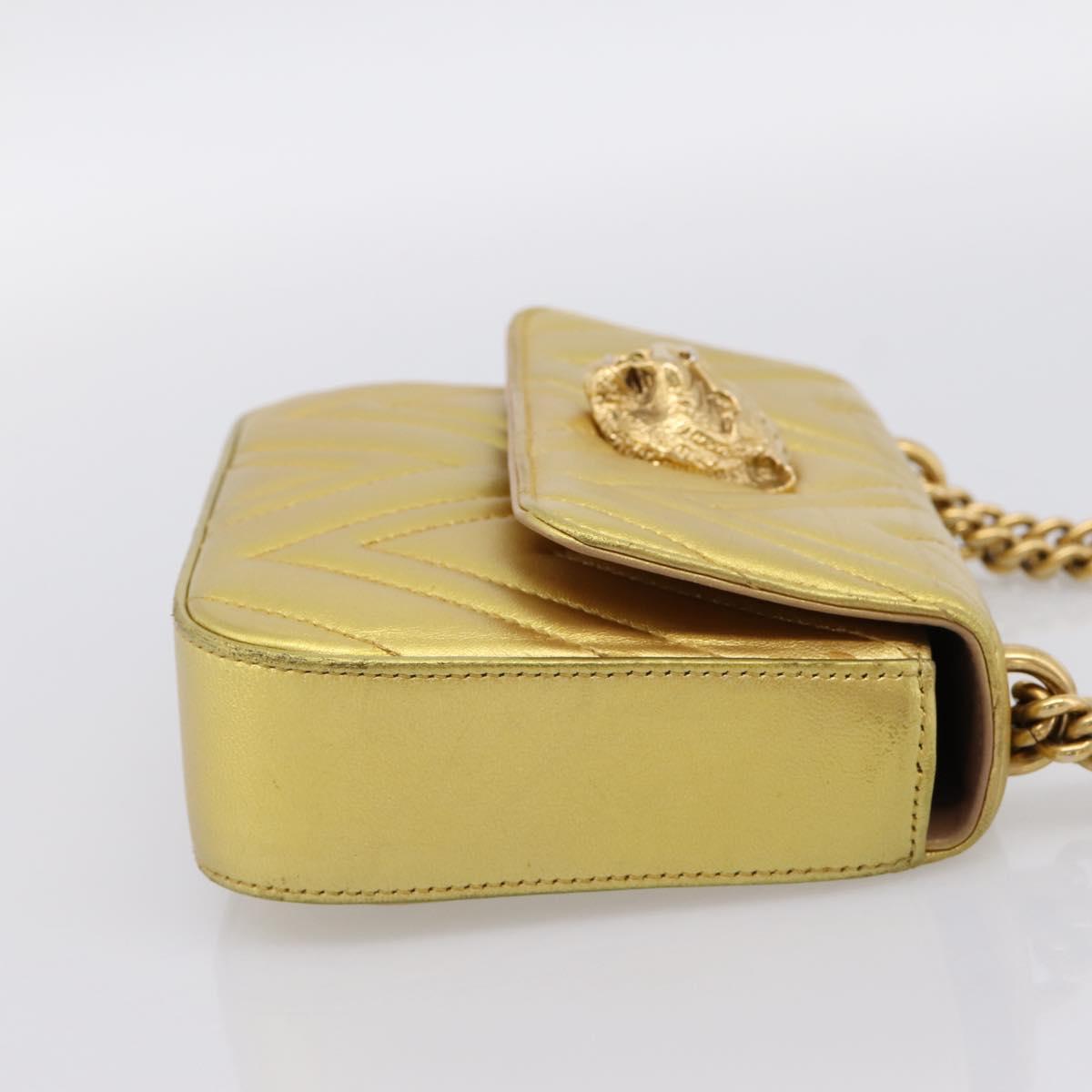 GUCCI Chain Shoulder Bag Leather Gold 432581 Auth 200769V