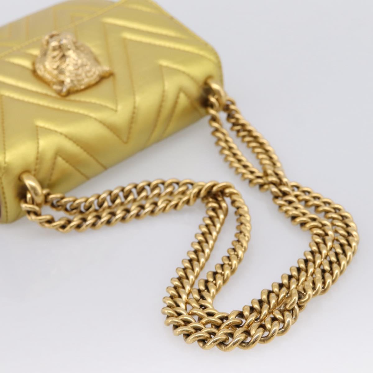 GUCCI Chain Shoulder Bag Leather Gold 432581 Auth 200769V