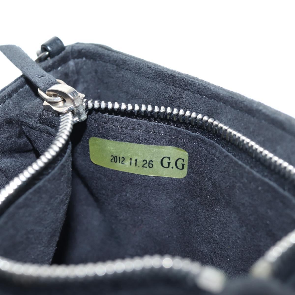CHANEL Chain Shoulder Pouch Lamb Skin Black Silver CC Auth 200770SAM