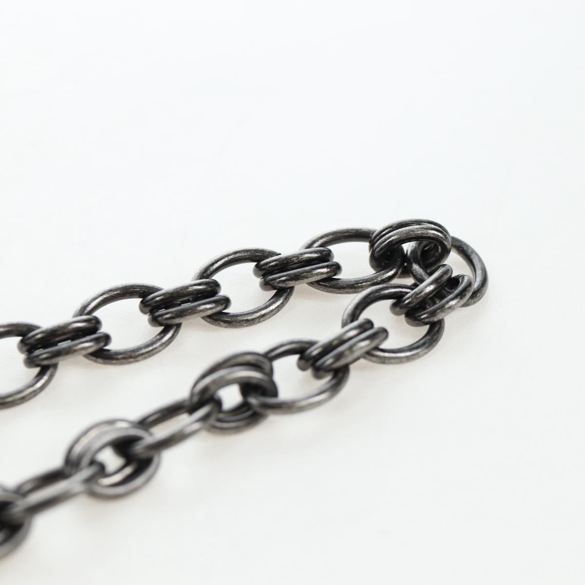 CHANEL Chain Shoulder Pouch Lamb Skin Black Silver CC Auth 200770SAM