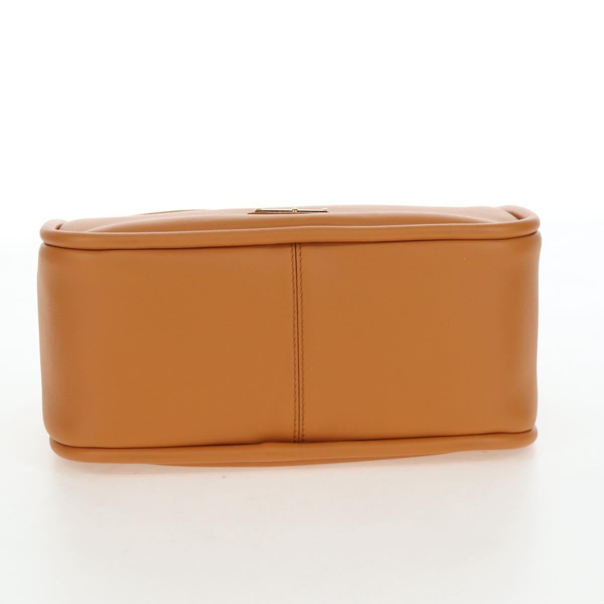 PRADA Darling Shoulder Bag Leather Beige Gold Auth 200771SAM